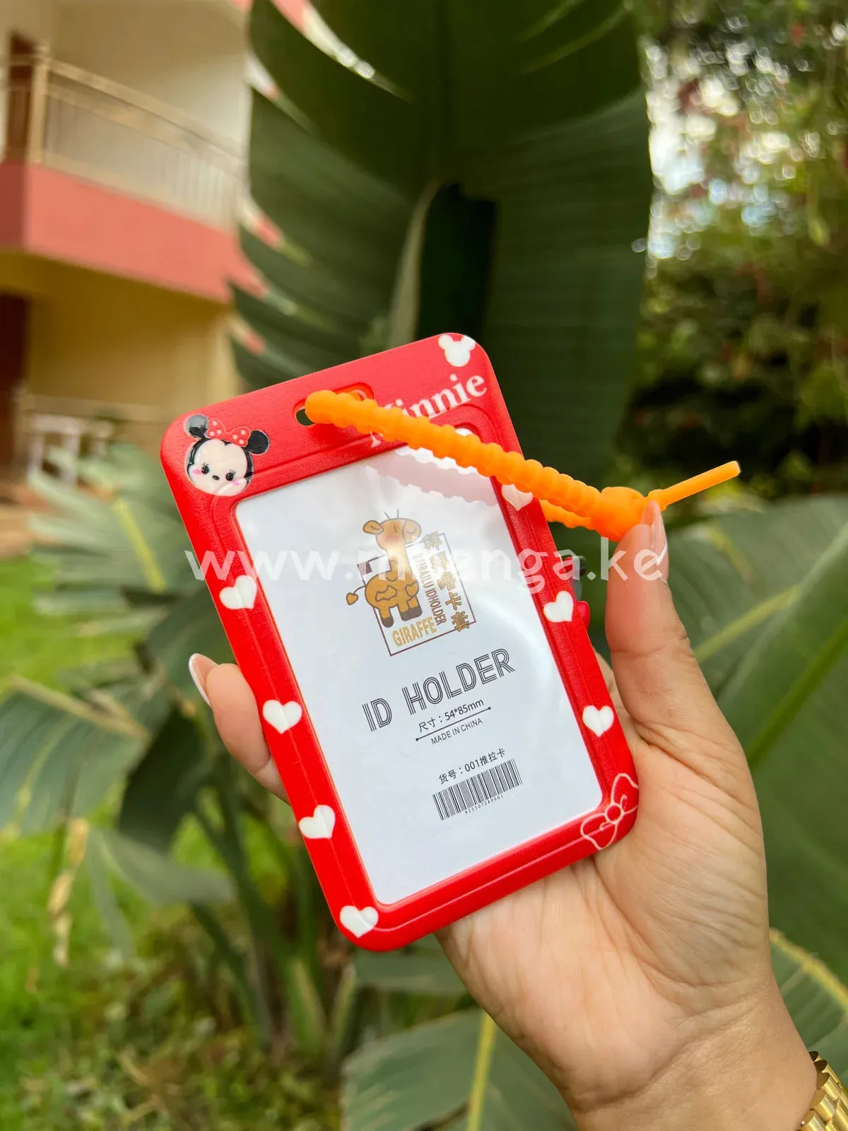 Id card holder keychain, key holder mickie mouse nail cutter