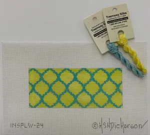 INSPLW-24 - Planet Earth Ladies Credit Card Holder Insert – Quatrefoils – lime on turquoise