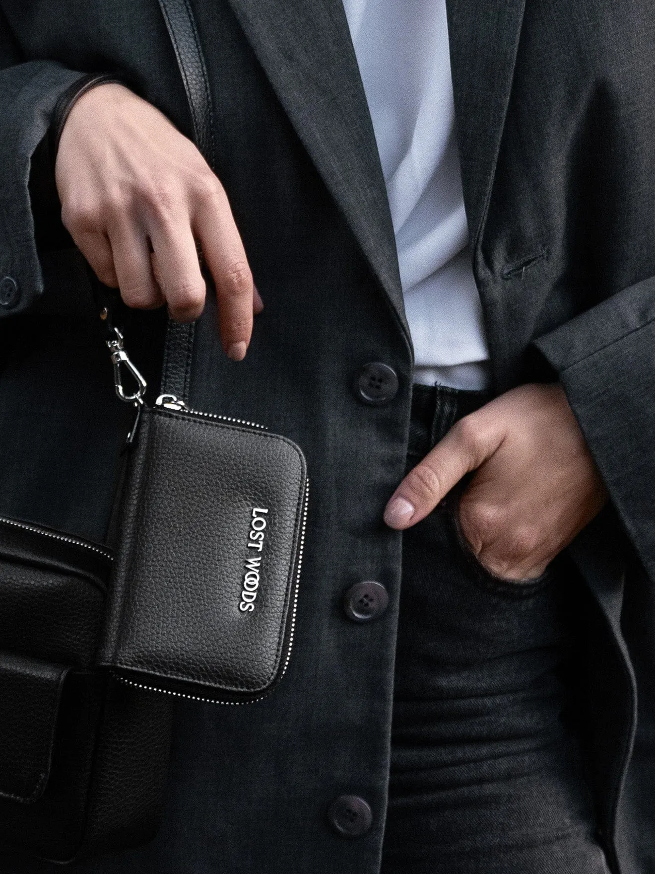 Iris MIRUM® Leather Vegan  Wallet | Black & Silver