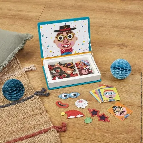 JANOD Magneti'book Crazy Faces - 52 Magnets (Blue)
