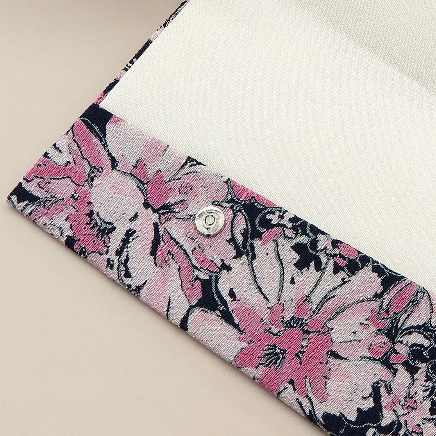 Japanese Magnetic Pouch - Floral , Pink tones | 10006-022