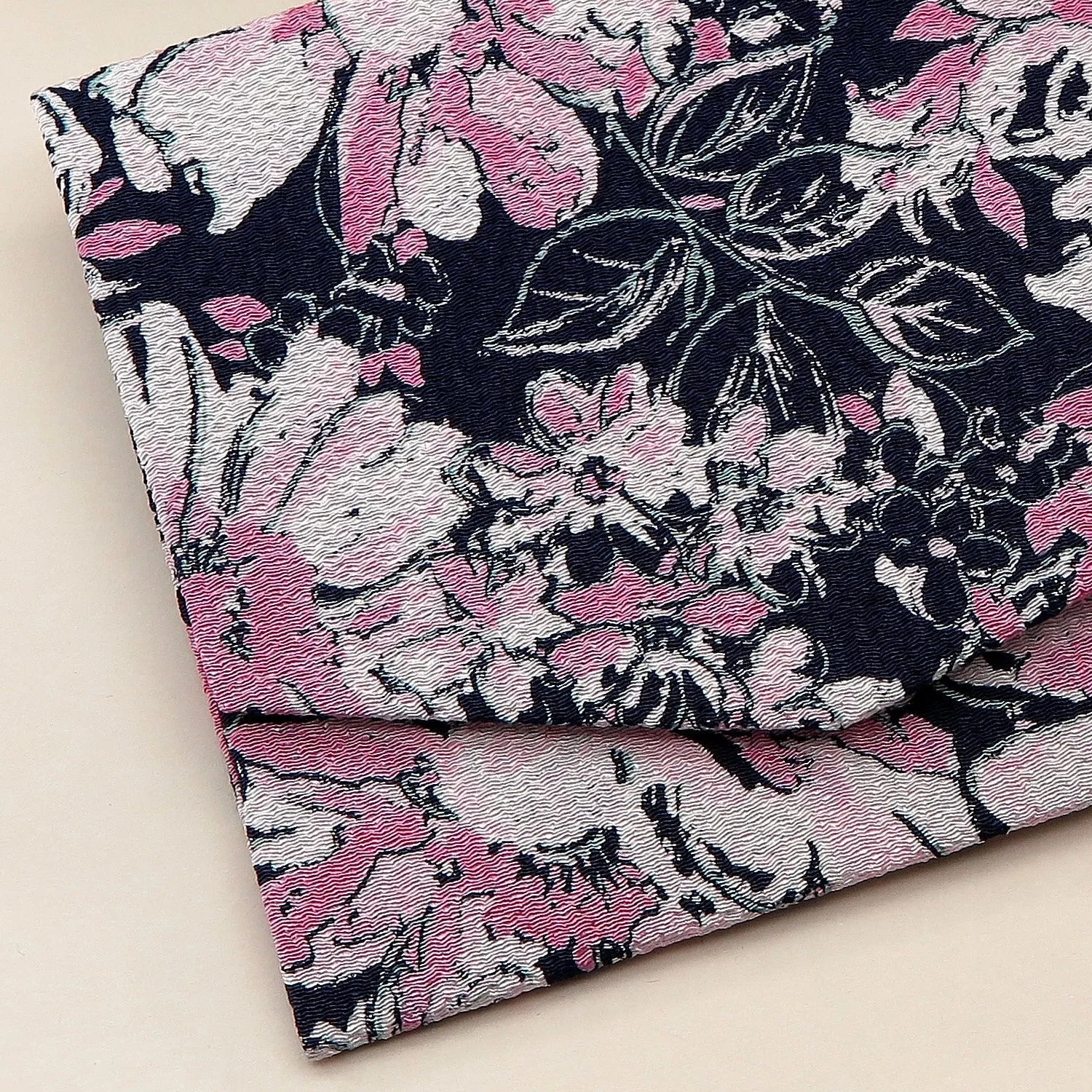Japanese Magnetic Pouch - Floral , Pink tones | 10006-022