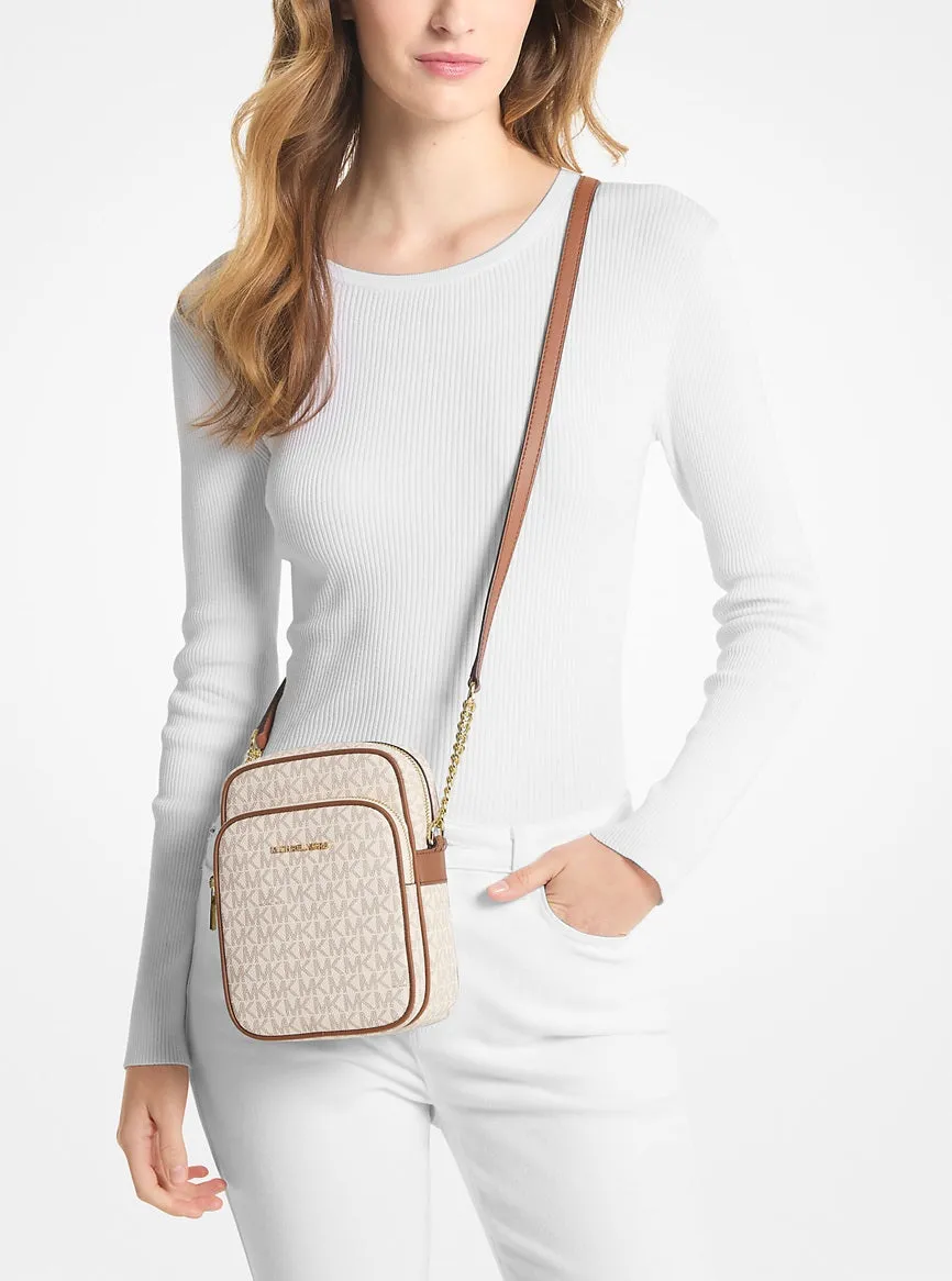 Jet Set Travel Medium Logo Crossbody Bag Vanilla Michael Kors