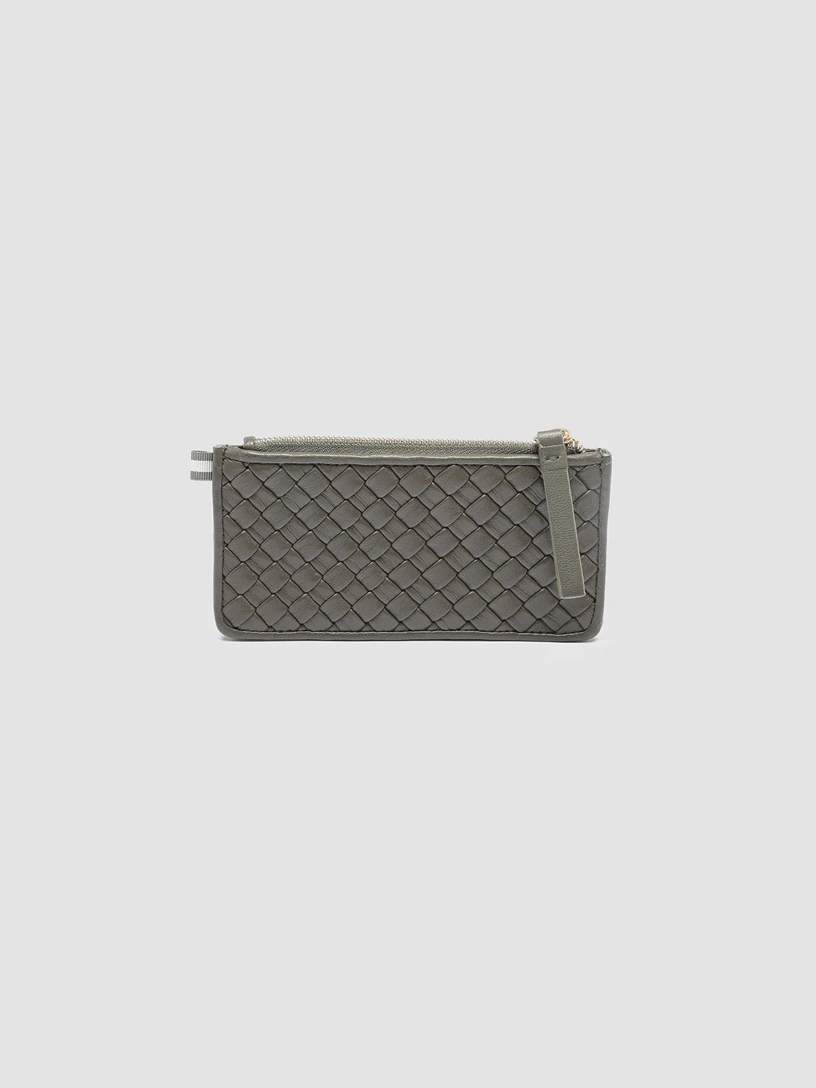 JULIET 103 - Green Woven Leather card holder