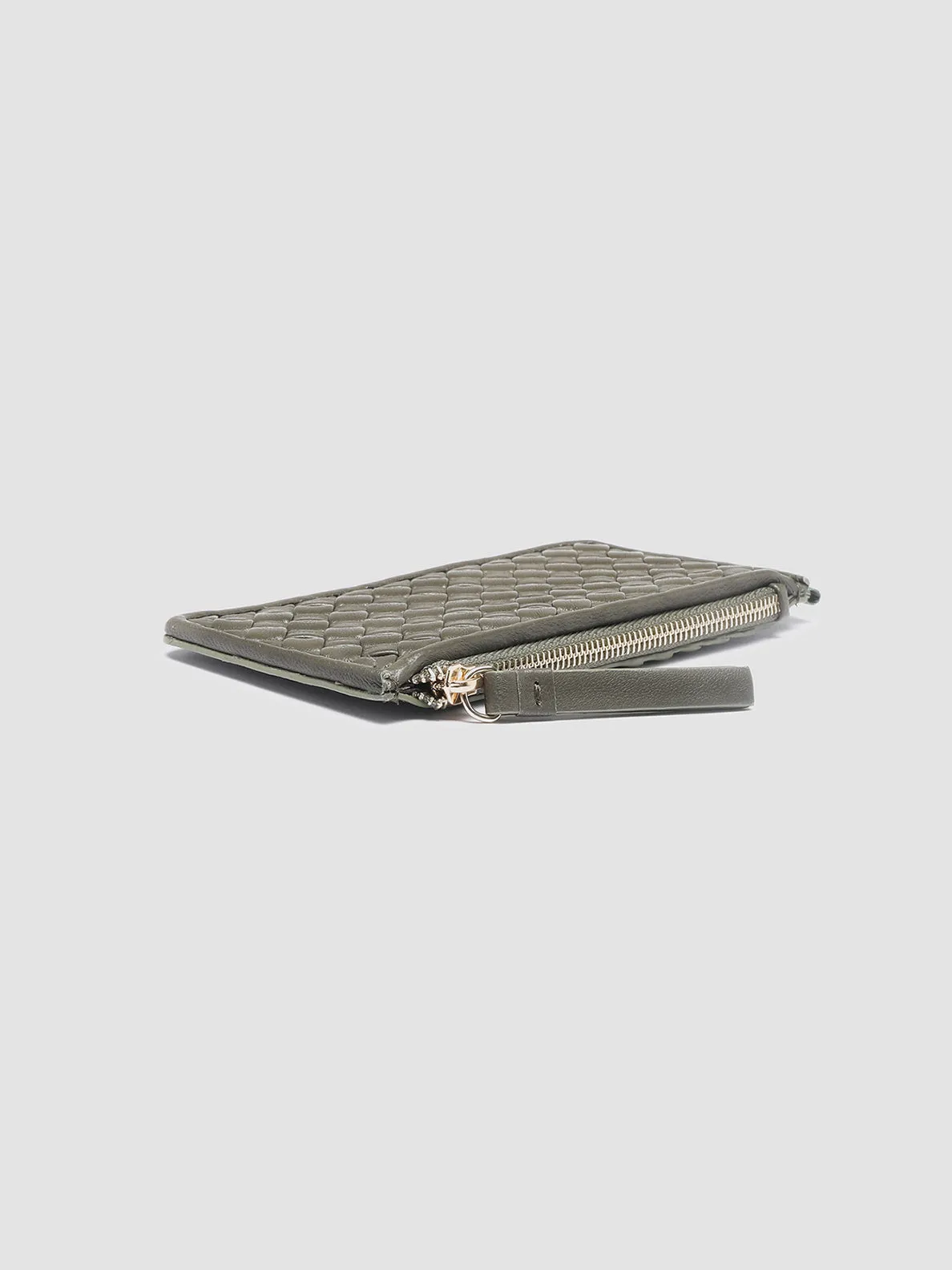 JULIET 103 - Green Woven Leather card holder