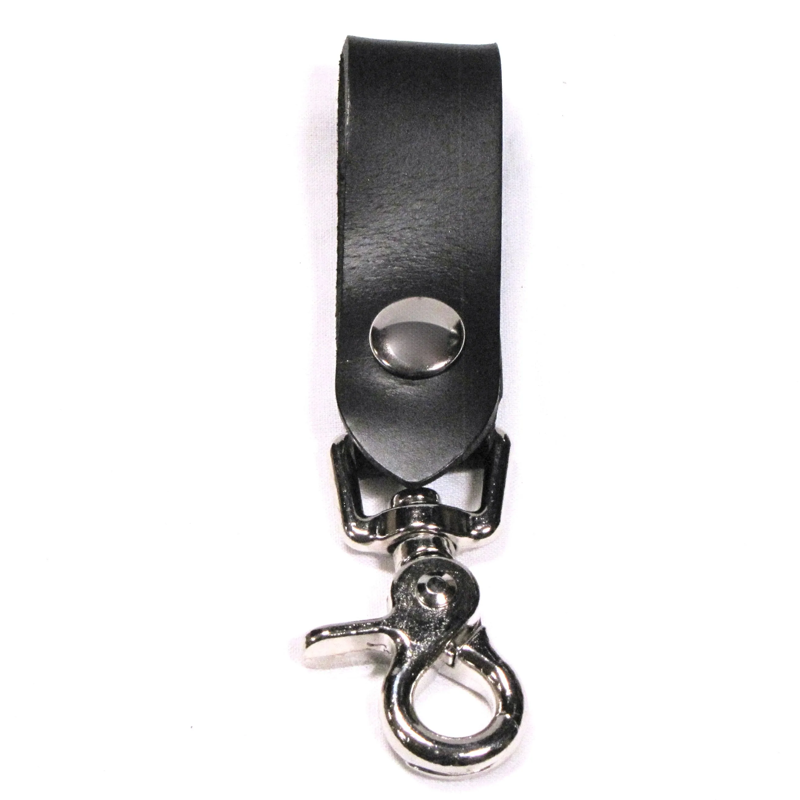 K03-23  Black Leather Key Fob-Plain Black