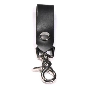 K03-23  Black Leather Key Fob-Plain Black
