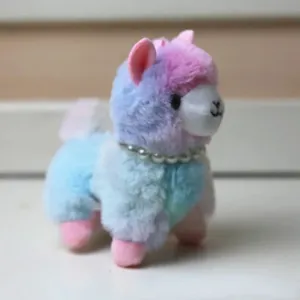 Kawaii Plush Alpaca Keychain 🦙✨ - Adorable Rainbow Animal Bag Charm for Women 🎒💕