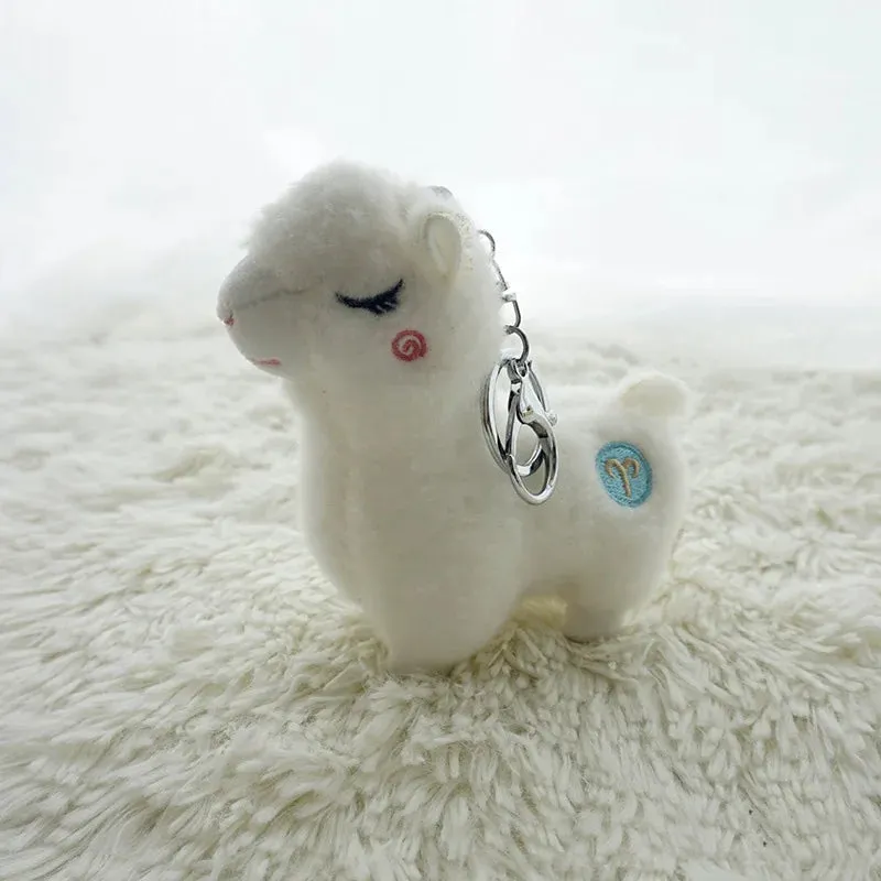 Kawaii Plush Alpaca Keychain 🦙✨ - Adorable Rainbow Animal Bag Charm for Women 🎒💕