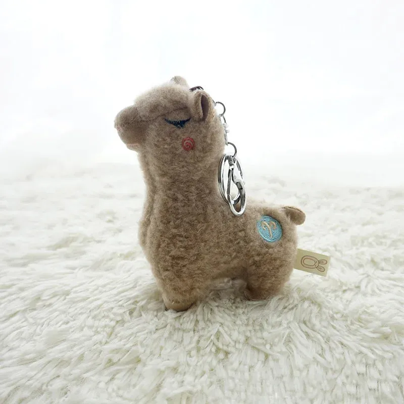 Kawaii Plush Alpaca Keychain 🦙✨ - Adorable Rainbow Animal Bag Charm for Women 🎒💕