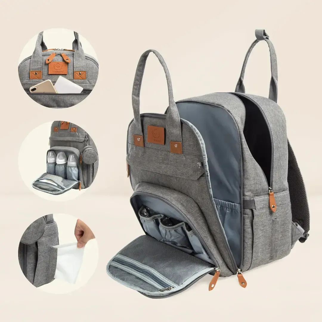 KeaBabies Rove Nappy Bag Backpack with Changing Pad