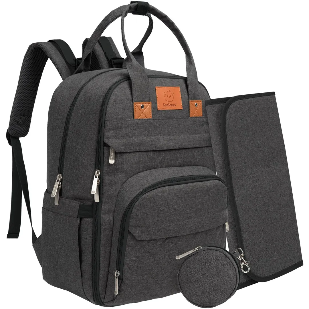 KeaBabies Rove Nappy Bag Backpack with Changing Pad