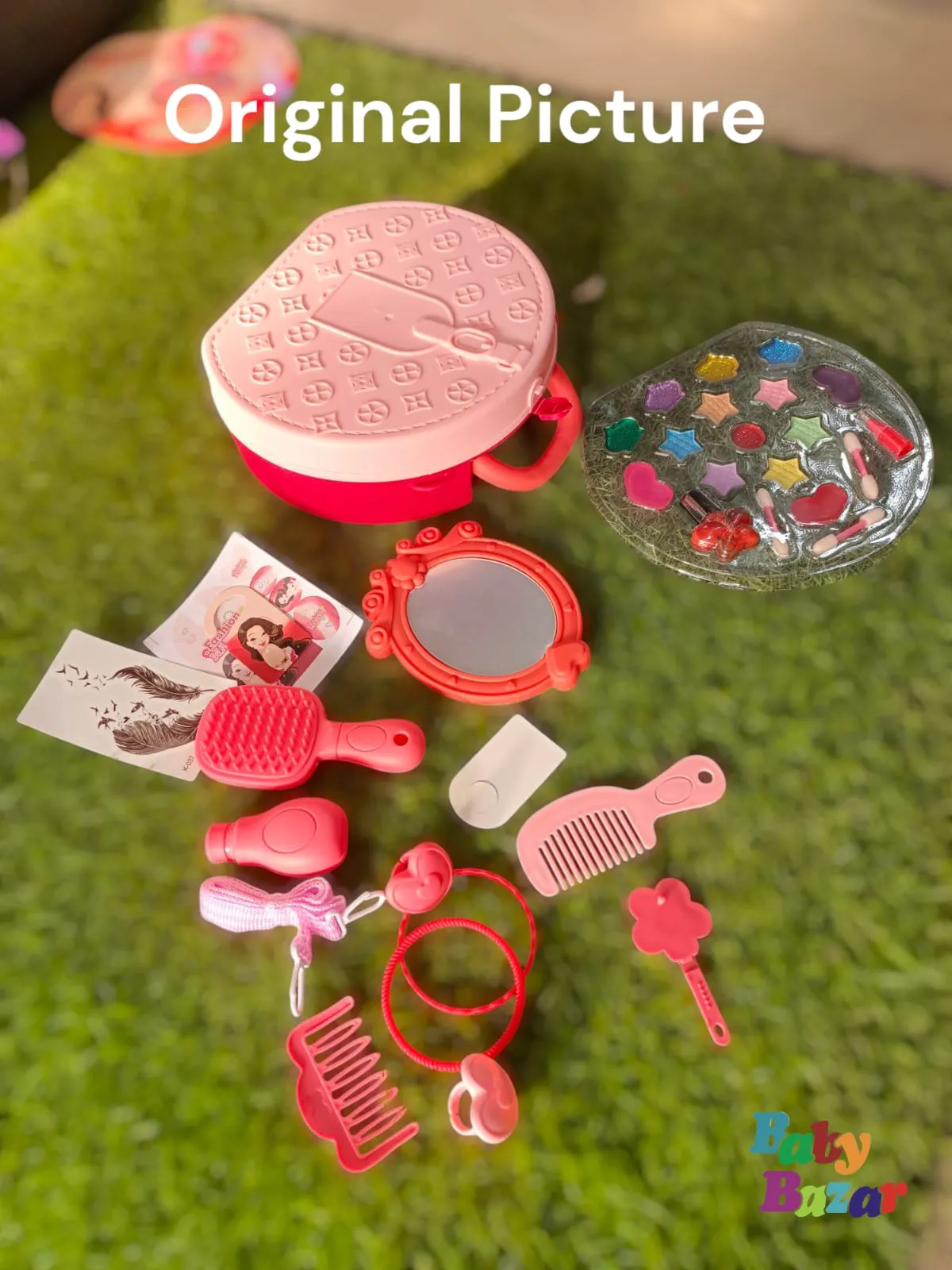 Kids Makeup Kit Beauty Set with Red Glitter Bag – High Quality Plastic