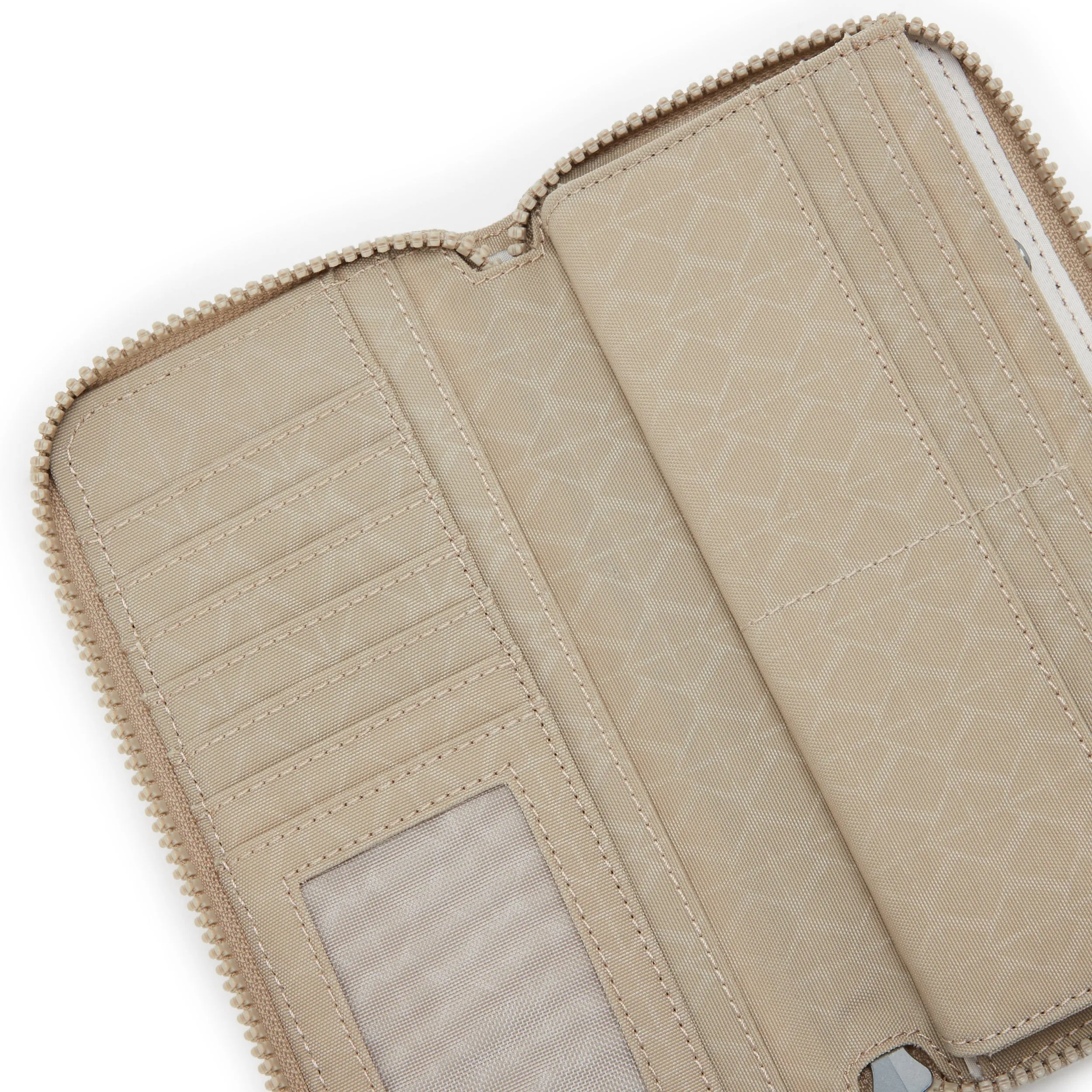 Kipling Money World Signature Beige Embossed Large Wallet I4464-96A