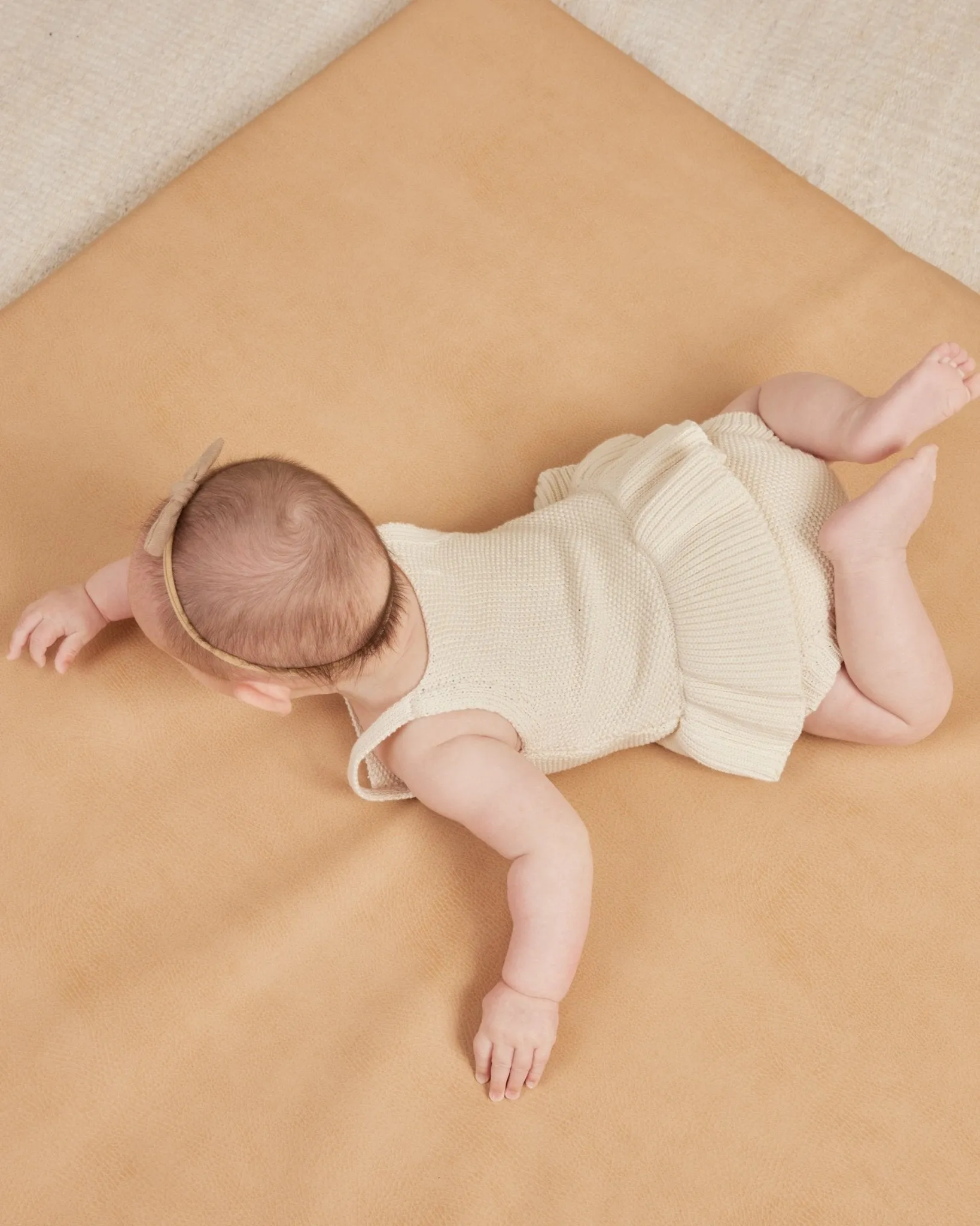 Knit Ruffle Romper || Natural