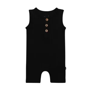 Kyte Baby Ribbed Sleeveless Shortall (Midnight)
