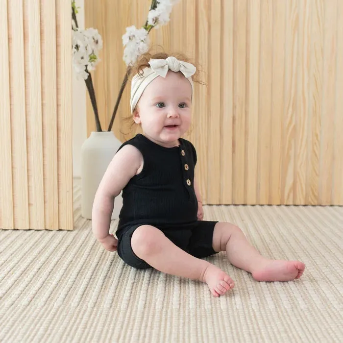 Kyte Baby Ribbed Sleeveless Shortall (Midnight)