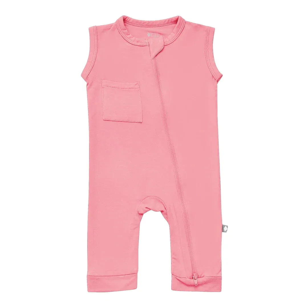 Kyte Baby Sleeveless Zippered Romper - Rose
