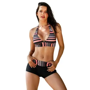 Ladies'  striped separates Push-Up Padded Bra Beach underwear