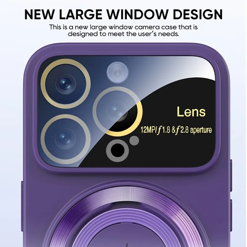 Large Window Magnetic iPhone Case with Invisible Ring Kickstand