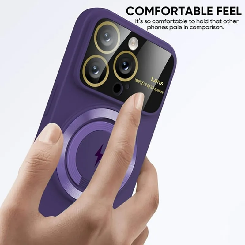 Large Window Magnetic iPhone Case with Invisible Ring Kickstand