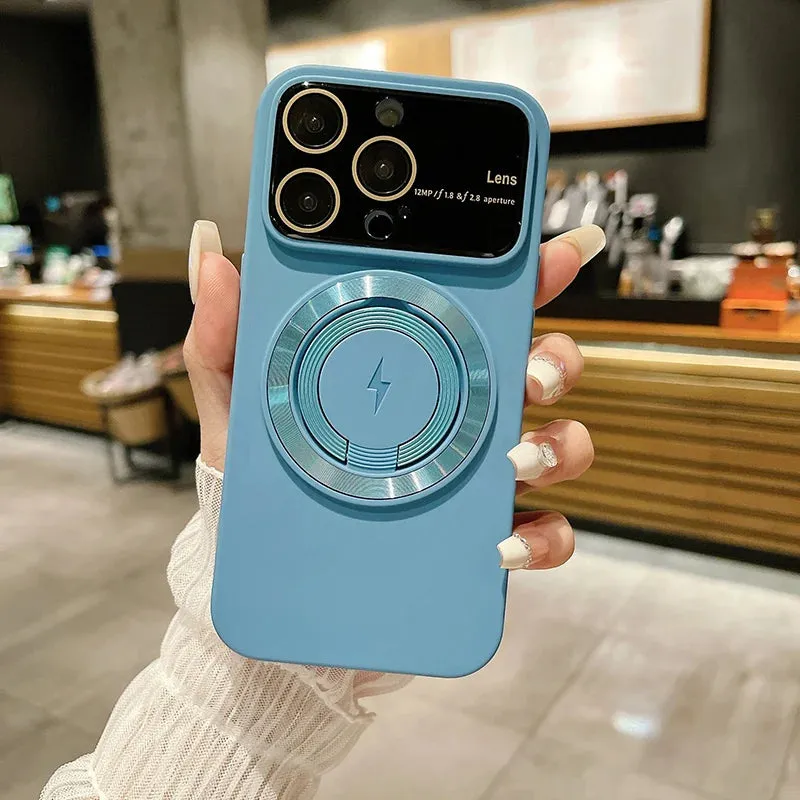 Large Window Magnetic iPhone Case with Invisible Ring Kickstand