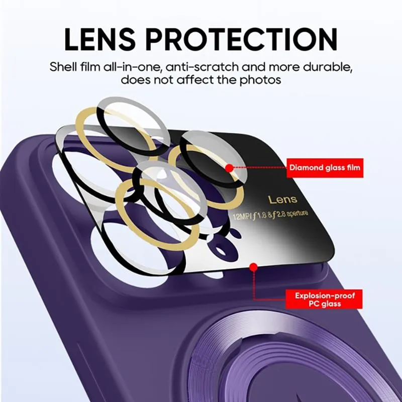 Large Window Magnetic iPhone Case with Invisible Ring Kickstand
