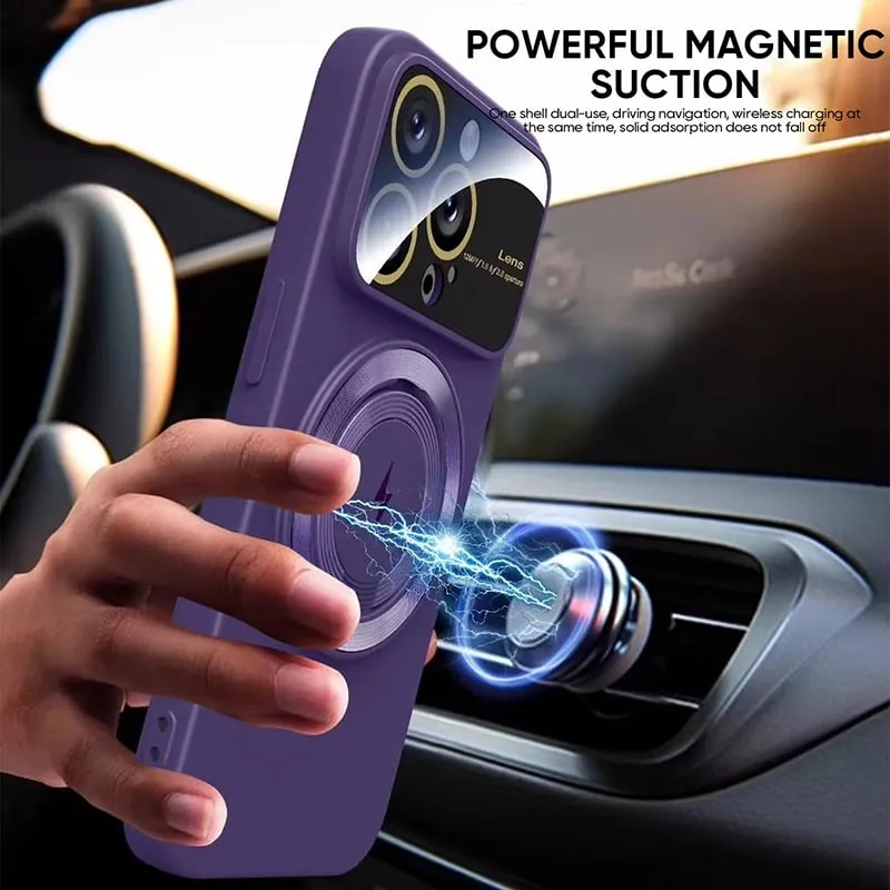 Large Window Magnetic iPhone Case with Invisible Ring Kickstand