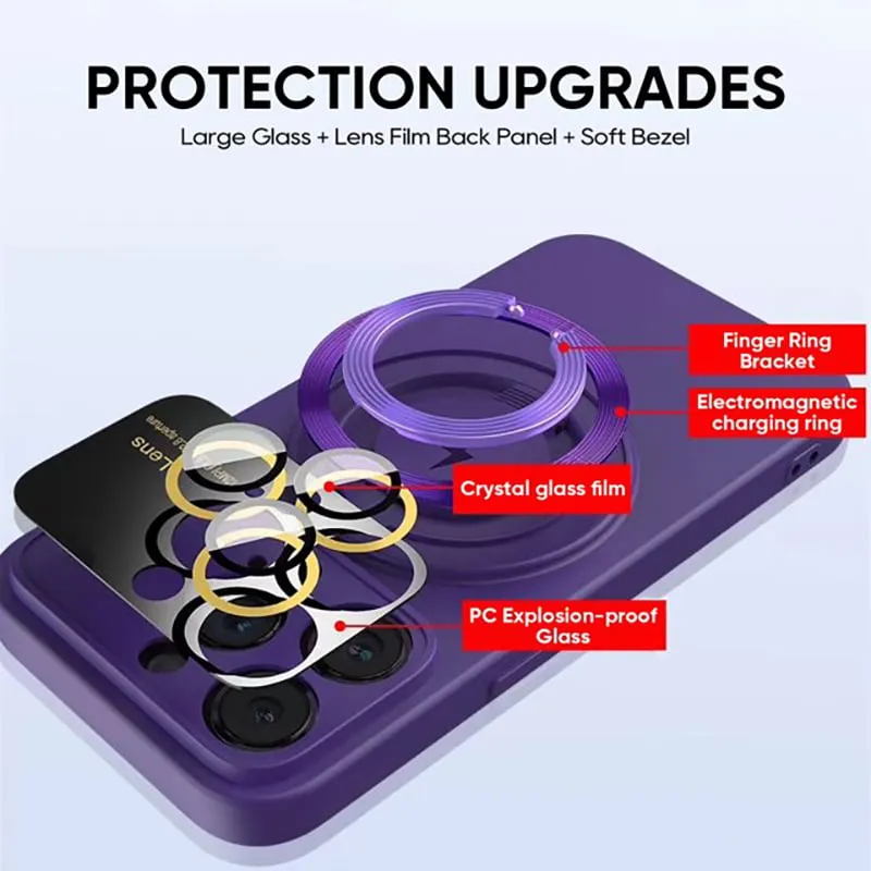 Large Window Magnetic iPhone Case with Invisible Ring Kickstand