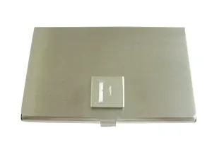 Letter F Etched Monogram Business Card Holder