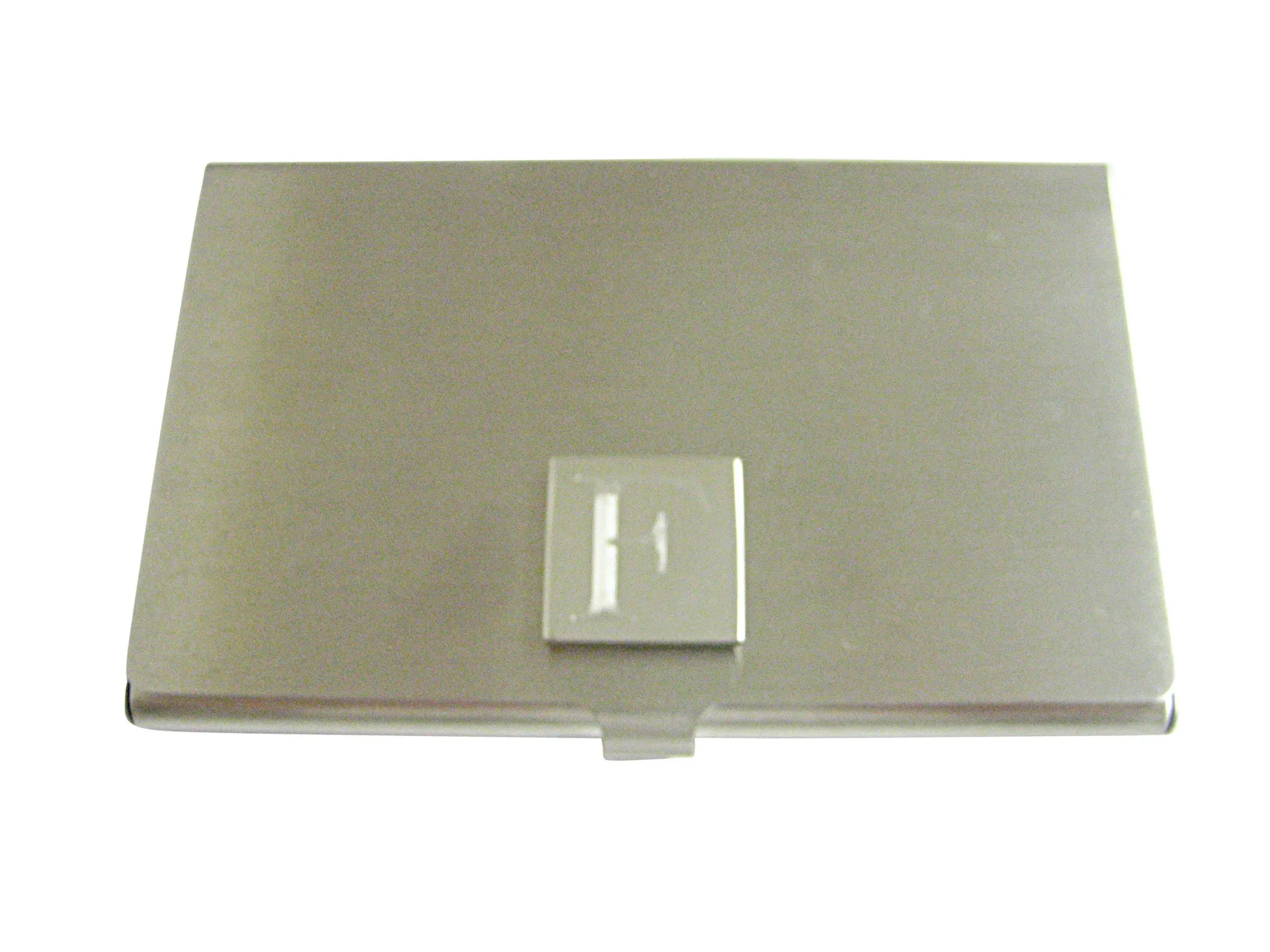 Letter F Etched Monogram Business Card Holder