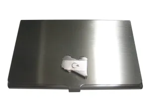 Libya Map Shape and Flag Design Business Card Holder