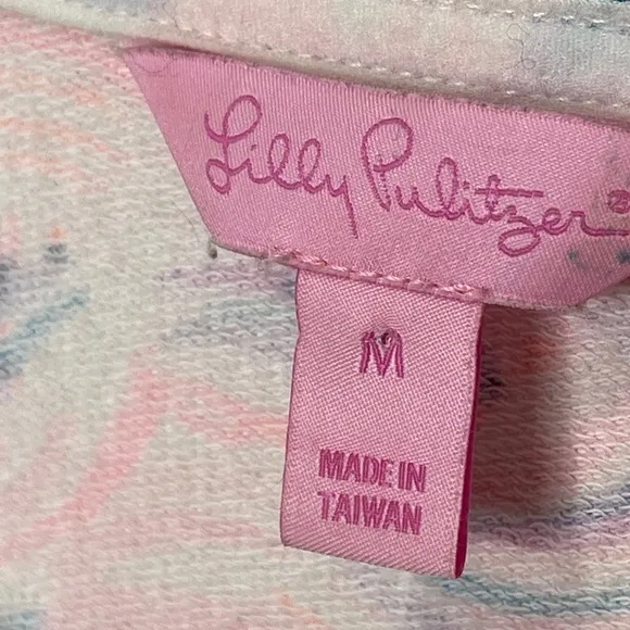 Lilly Pulitzer Skippy Pop Over Half Zip Jacket Pink Flamingo Head in the Sand