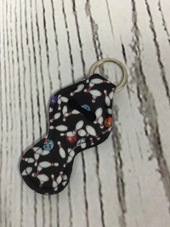 Lip Balm Holder Key Chain - Bowling
