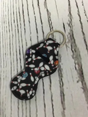Lip Balm Holder Key Chain - Bowling