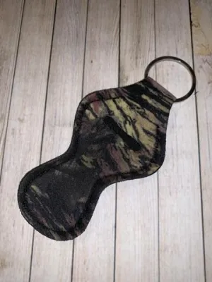 Lip Balm Holder Key Chain - Mossy Camo