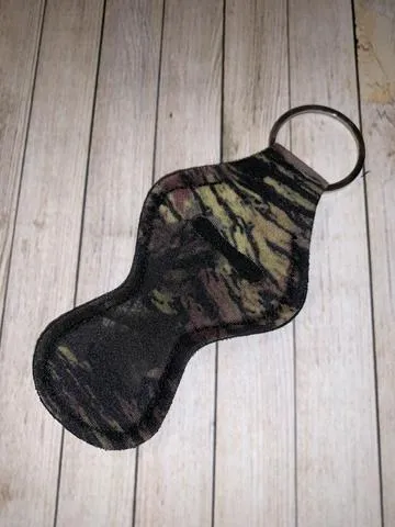 Lip Balm Holder Key Chain - Mossy Camo