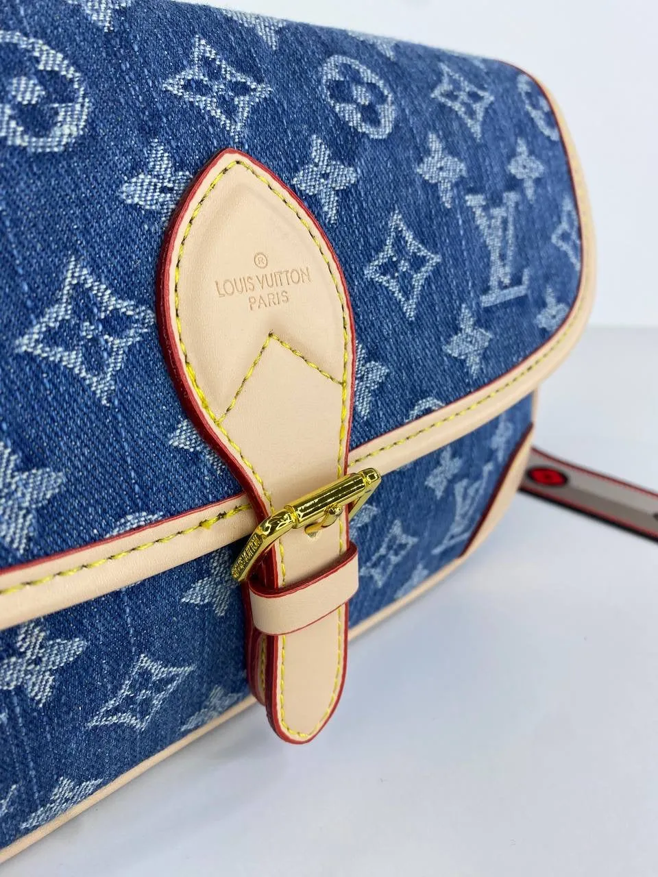 Louis Vuitton Monogram Denim Shoulder Bag with Multiple Straps