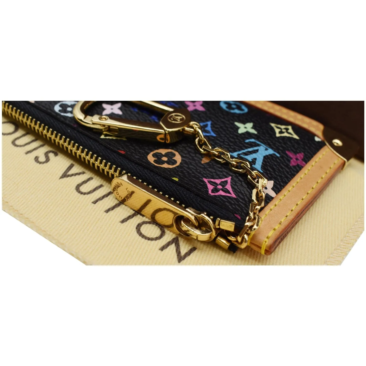 LOUIS VUITTON Pochette Key Cles Monogram Coin Case Multicolor