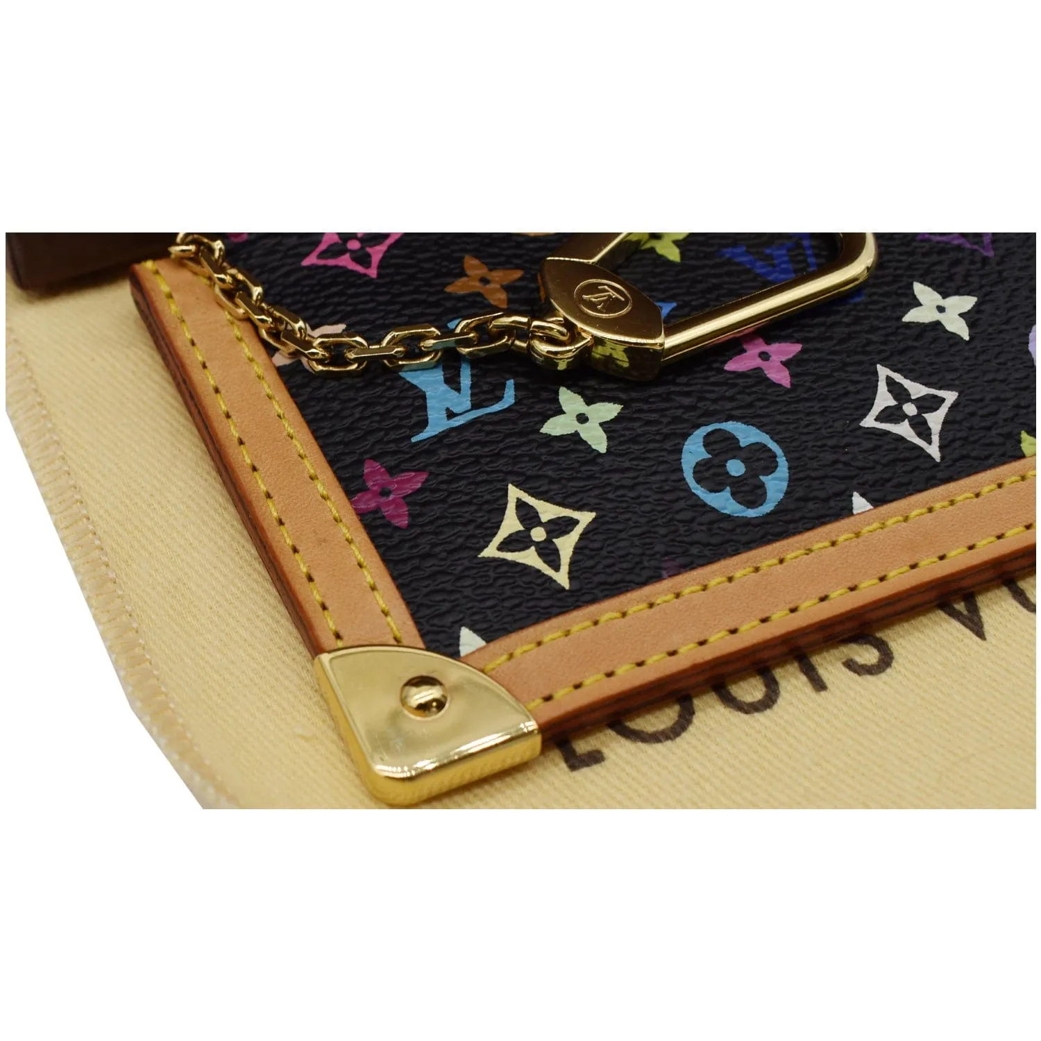 LOUIS VUITTON Pochette Key Cles Monogram Coin Case Multicolor