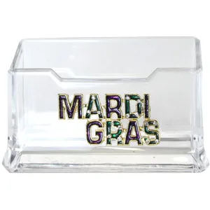 Lucite Card Holder Mardi Gras