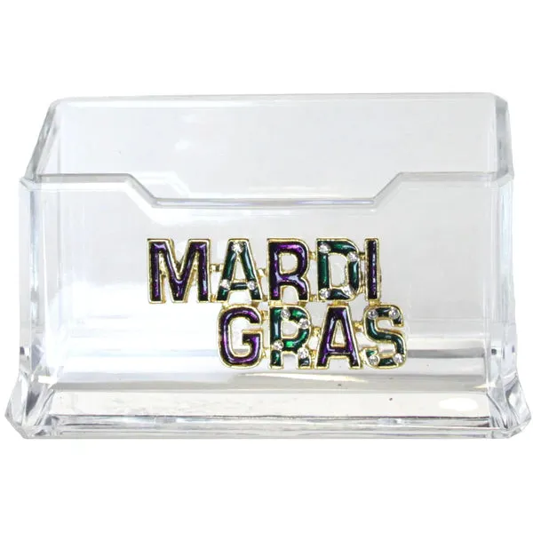 Lucite Card Holder Mardi Gras