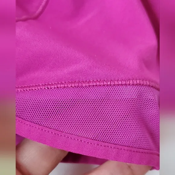 Lululemon Size 4R/S Pink High Rise Lined Athletic Shorts Side Zip Pocket