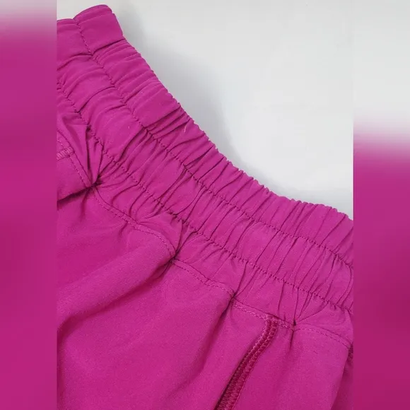 Lululemon Size 4R/S Pink High Rise Lined Athletic Shorts Side Zip Pocket