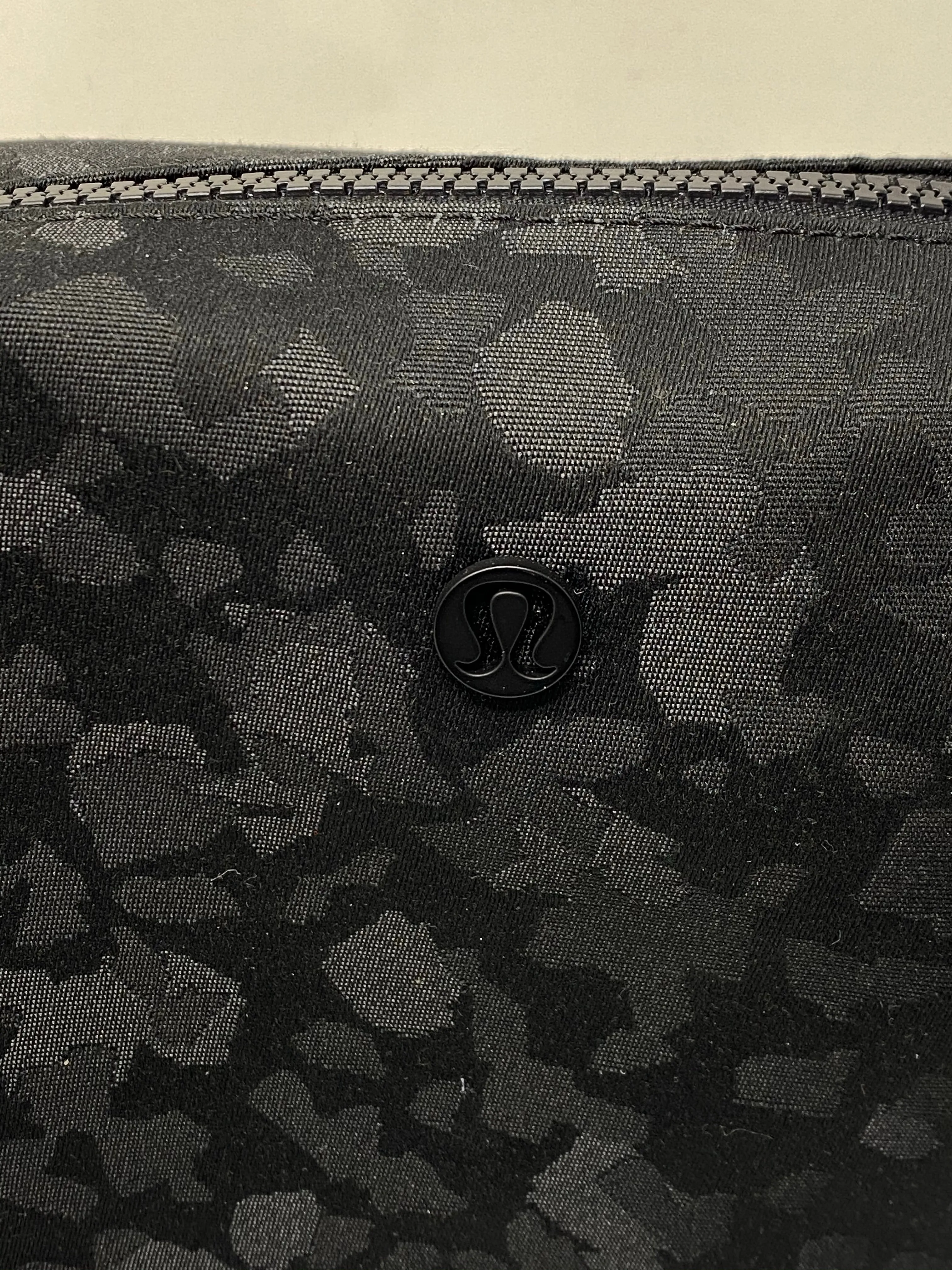 Lululemon Zip Fabric Black on Black  Camo Pouch