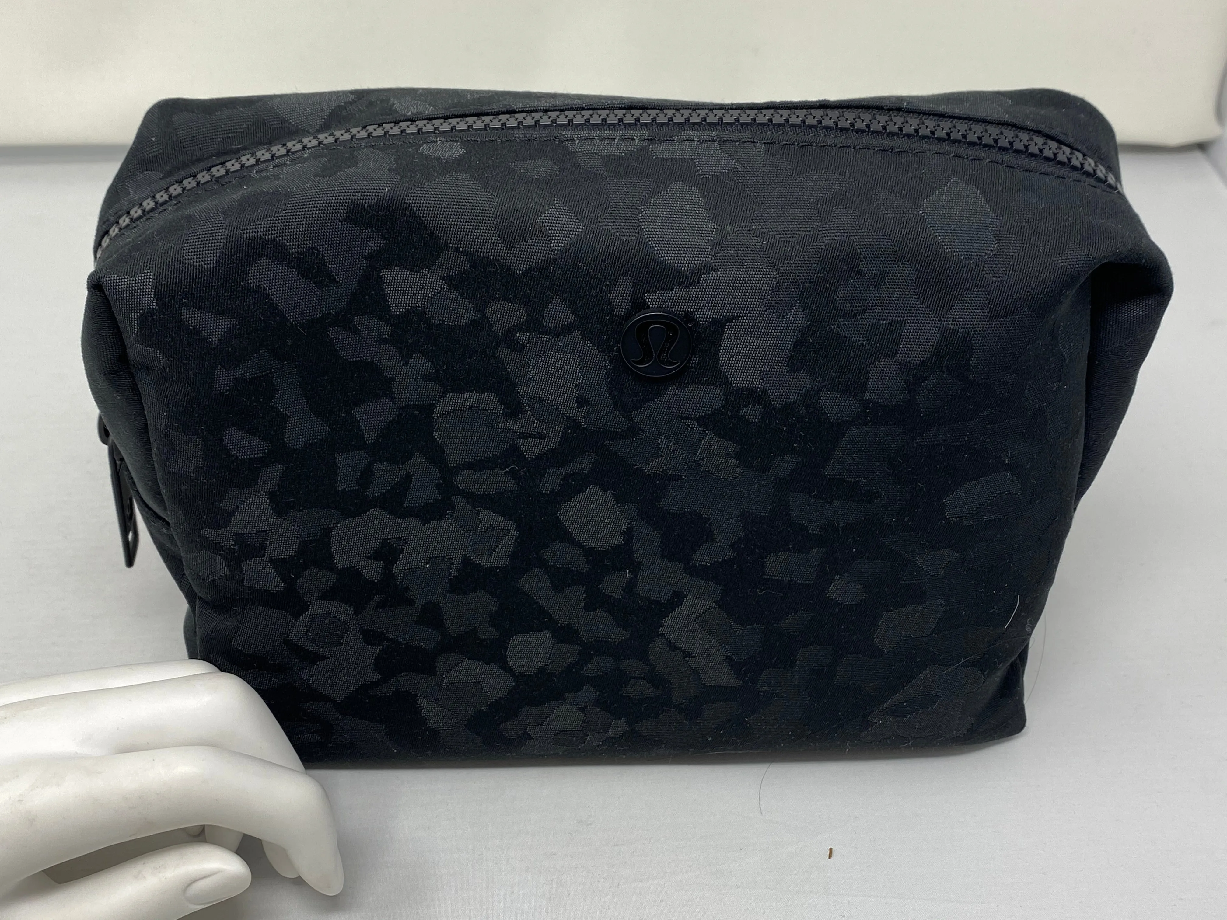 Lululemon Zip Fabric Black on Black  Camo Pouch
