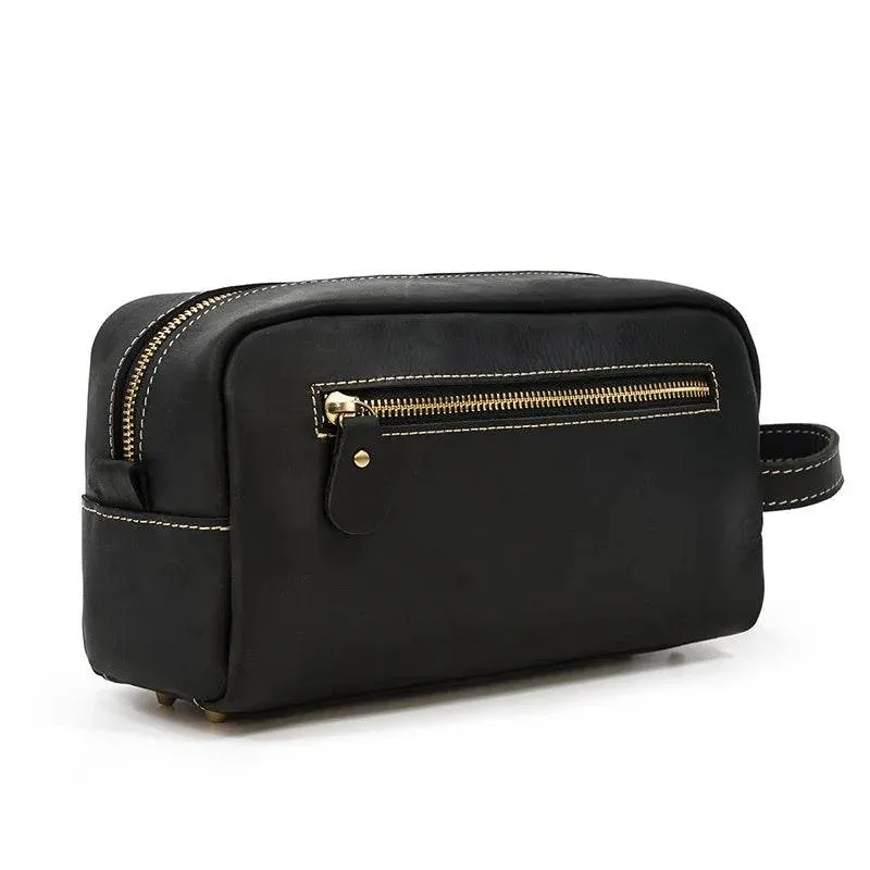 Luxury Designer Leather Cosmetic Toiletries Travel Bag for Men & Women