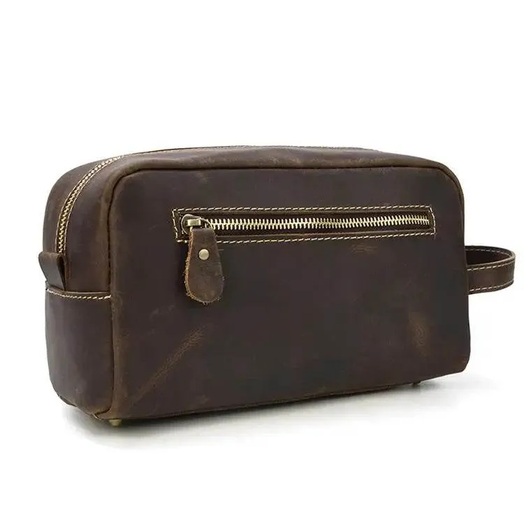 Luxury Designer Leather Cosmetic Toiletries Travel Bag for Men & Women