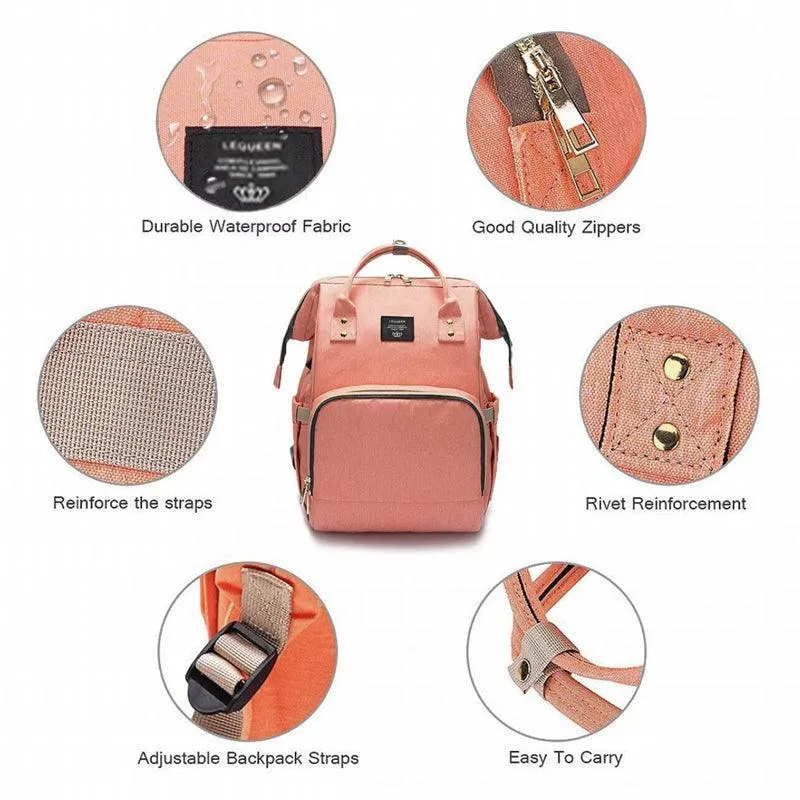 Luxury Multifunctional Baby Diaper Nappy Backpack Maternity Mummy Changing Bag