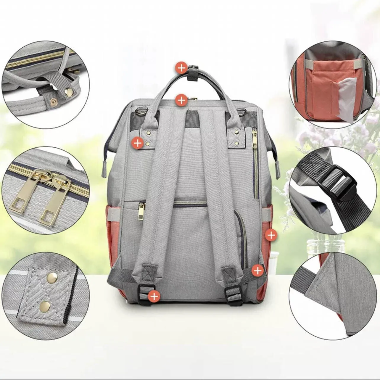 Luxury Multifunctional Baby Diaper Nappy Backpack Maternity Mummy Changing Bag
